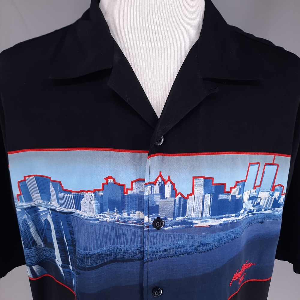 Johnny Blaze Twin Towers Black Shirt Mens XL NYC World Trade Center Empire State